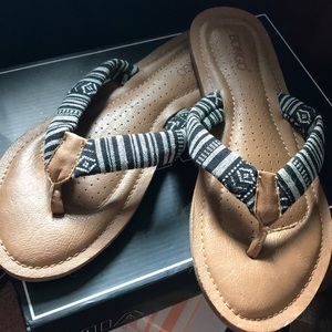 Tribal Print Flip Flops